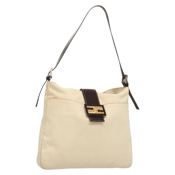 FENDI Shoulder Bag Canvas White - Picture 1 of 14